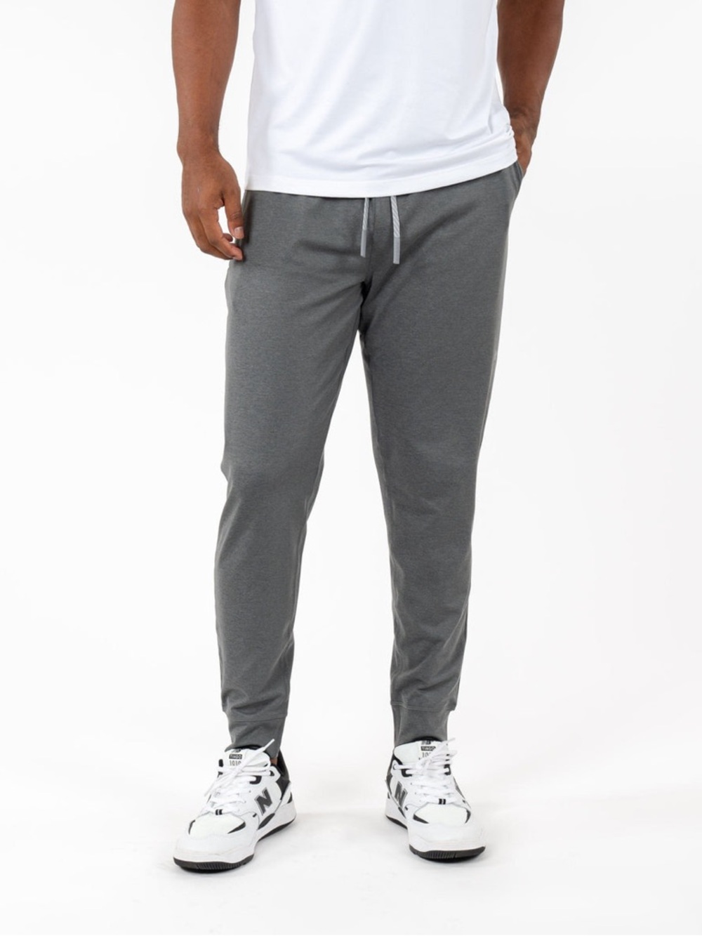 Rhoback Men's Sprint Performance Jogger Heather Charcoal Grey Stretch Comfort